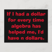 Math Algebra Postkarten (Vorderseite)