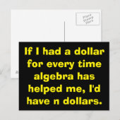 Math Algebra Postkarten (Vorne/Hinten)