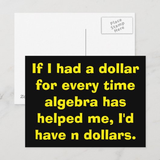 Math Algebra Postkarten (Vorne/Hinten)