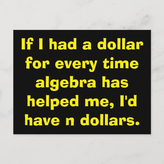 Math Algebra Postkarten (Vorderseite)