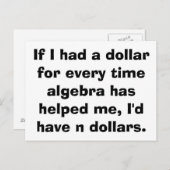 Math Algebra Postkarten (Vorne/Hinten)