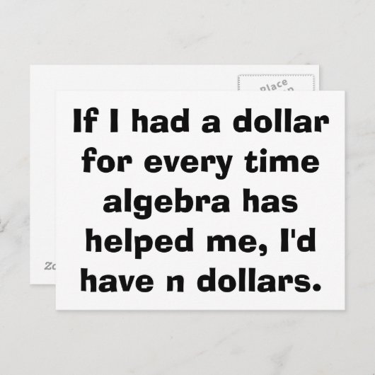 Math Algebra Postkarten (Vorne/Hinten)