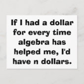 Math Algebra Postkarten (Vorderseite)