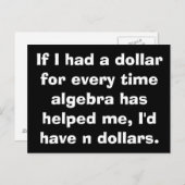 Math Algebra-Postkarten Postkarte (Vorne/Hinten)