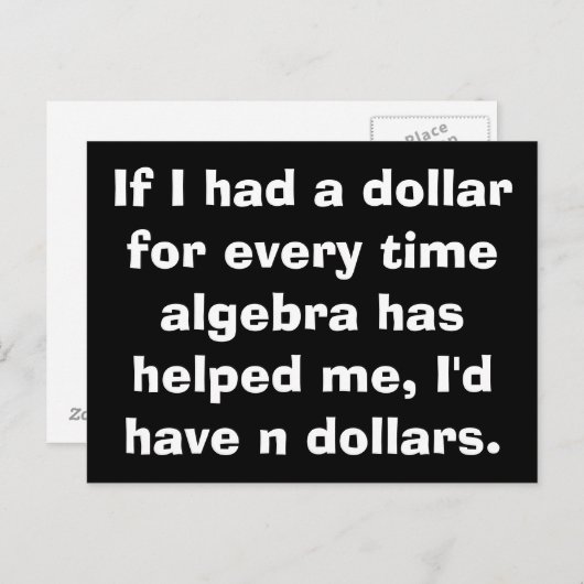 Math Algebra-Postkarten Postkarte (Vorne/Hinten)