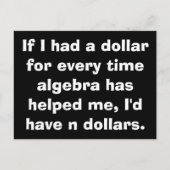 Math Algebra-Postkarten Postkarte (Vorderseite)