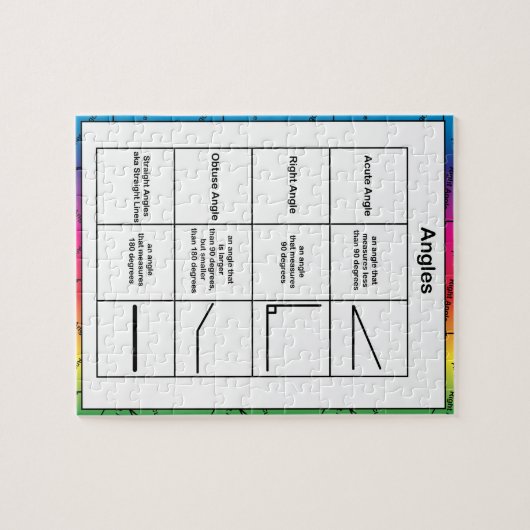 Math Angles Geometry Rainbow Background Puzzle (Horizontal)