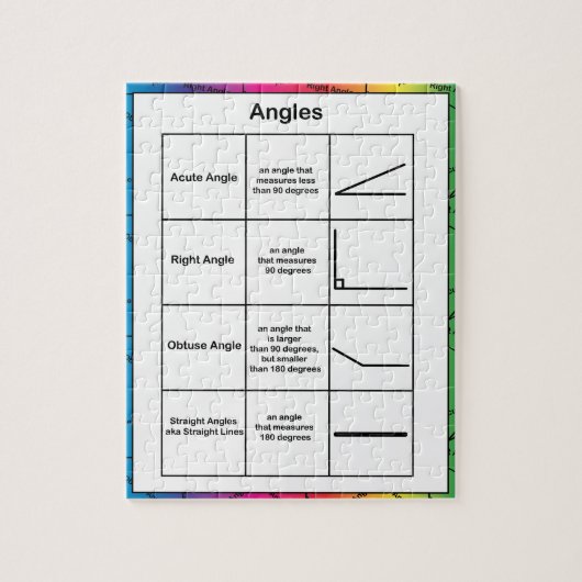 Math Angles Geometry Rainbow Background Puzzle (Vertikal)