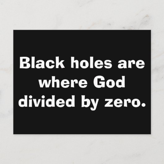 Math Black Hole Postkarten (Vorderseite)
