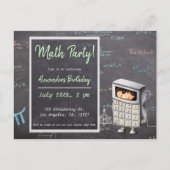 Math Black Illustriert Calculator Kid Einladung Postkarte (Vorderseite)