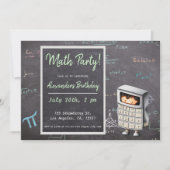 Math Blackboard mit Equations Calculator Geburtsta Einladung (Vorderseite)