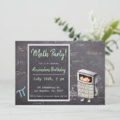 Math Blackboard mit Equations Calculator Geburtsta Einladung (Stehend Vorderseite)
