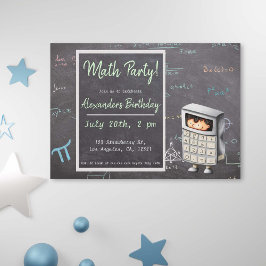Math Blackboard mit Equations Calculator Geburtsta Einladung