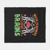 Math Brain Heart Skeleton Hand Zombie Halloween Fleecedecke (Vorderseite (Horizontal))