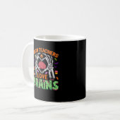Math Brain Heart Skeleton Hand Zombie Halloween Kaffeetasse (Vorderseite Links)