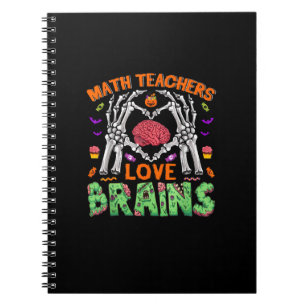 Math Brain Heart Skeleton Hand Zombie Halloween Notizblock