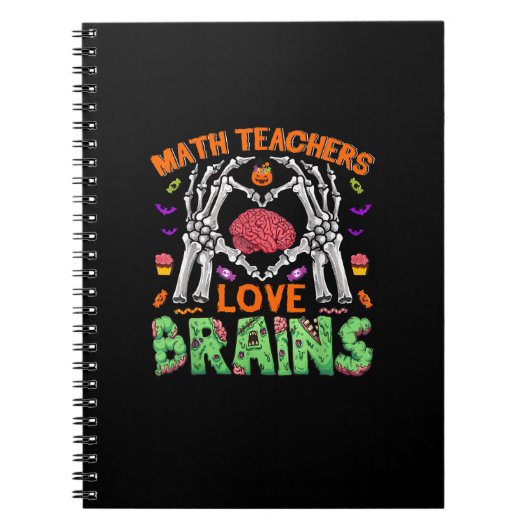 Math Brain Heart Skeleton Hand Zombie Halloween Notizblock (Vorderseite)