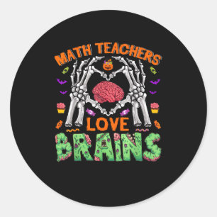 Math Brain Heart Skeleton Hand Zombie Halloween Runder Aufkleber