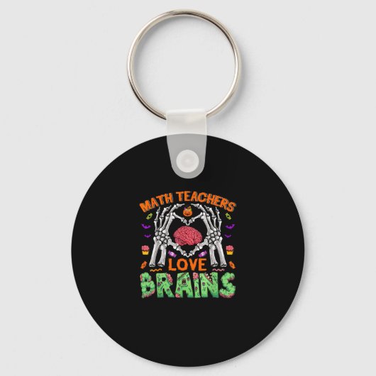 Math Brain Heart Skeleton Hand Zombie Halloween Schlüsselanhänger (Vorderseite)