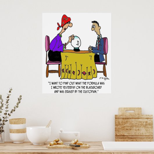 Math Cartoon 6487 Poster (Küche)