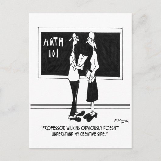 Math Cartoon 6838 Postkarte (Vorderseite)