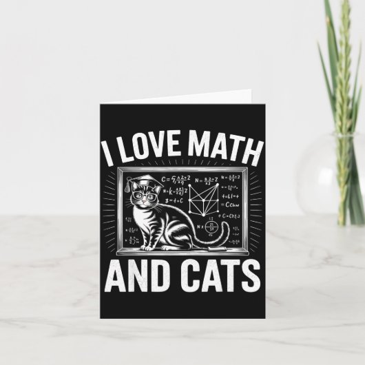 Math Cat Lover Funny Math Teacher I Love Math And Karte (Vorderseite)