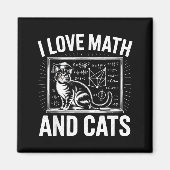 Math Cat Lover Funny Math Teacher I Love Math And  Magnet (Vorne)