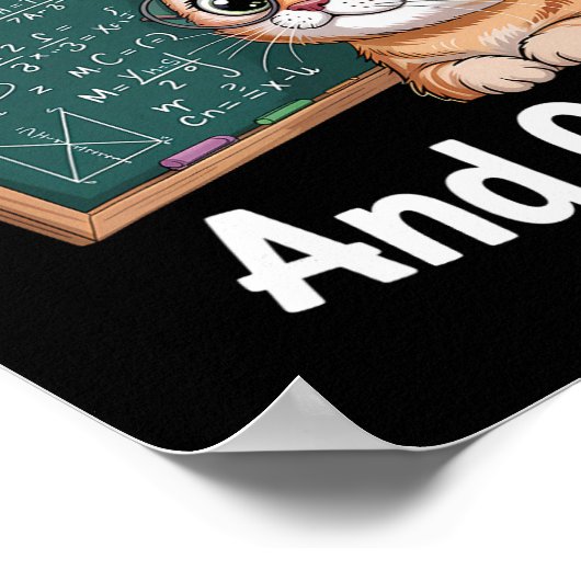 Math Cat Lover Funny Math Teacher I Love Math And  Poster (Ecke)