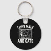 Math Cat Lover Funny Math Teacher I Love Math And  Schlüsselanhänger (Vorderseite)