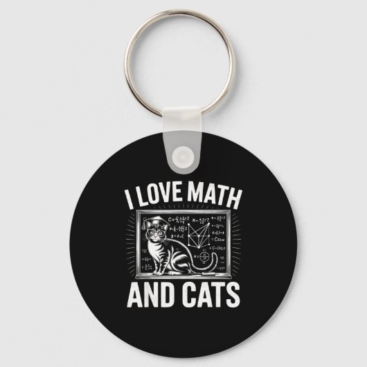 Math Cat Lover Funny Math Teacher I Love Math And  Schlüsselanhänger (Vorderseite)