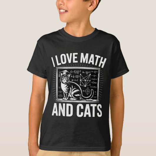 Math Cat Lover Funny Math Teacher I Love Math And T-Shirt (Vorderseite)