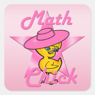 Math Chick #8 Quadratischer Aufkleber