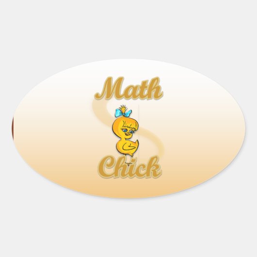 Math Chick Ovaler Aufkleber (Vorderseite)
