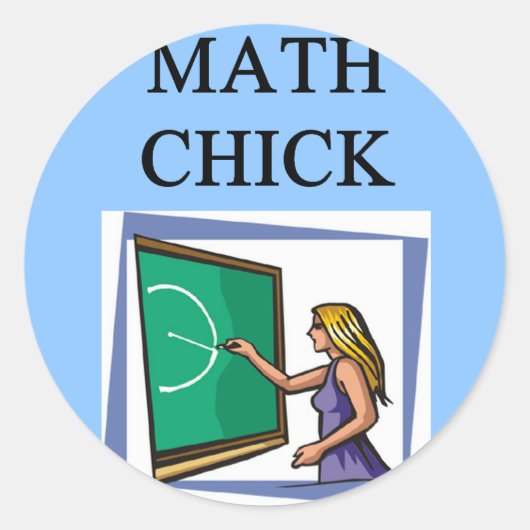 MATH CHICK RUNDER AUFKLEBER (Vorderseite)