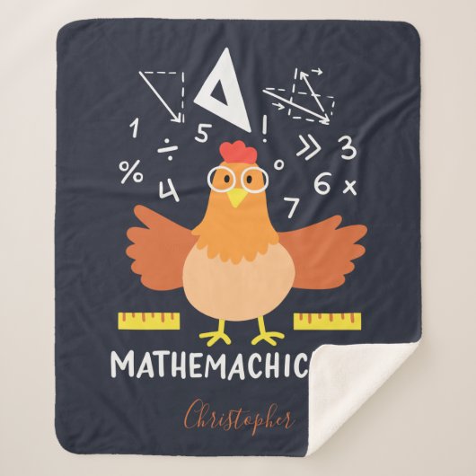 Math Chicken Funny Mathemachicken Lehrer Custom Sherpadecke (Vorderseite)