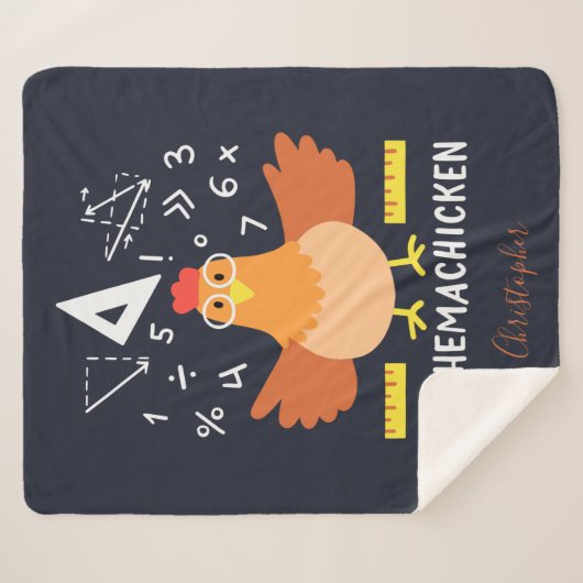 Math Chicken Funny Mathemachicken Lehrer Custom Sherpadecke (Vorderseite (Horizontal))