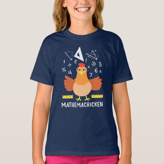 Math Chicken Gag Funny Mathemachicken Student T-Shirt (Vorderseite)