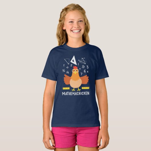 Math Chicken Gag Funny Mathemachicken Student T-Shirt (Vorne ganz)