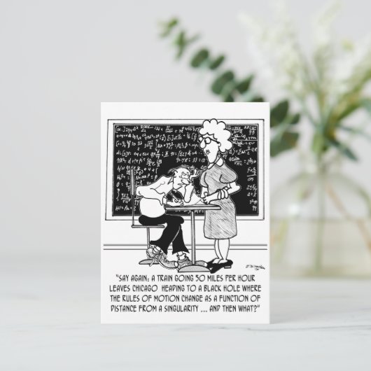 Math Class Cartoon 9478 Postkarte (Stehend Vorderseite)