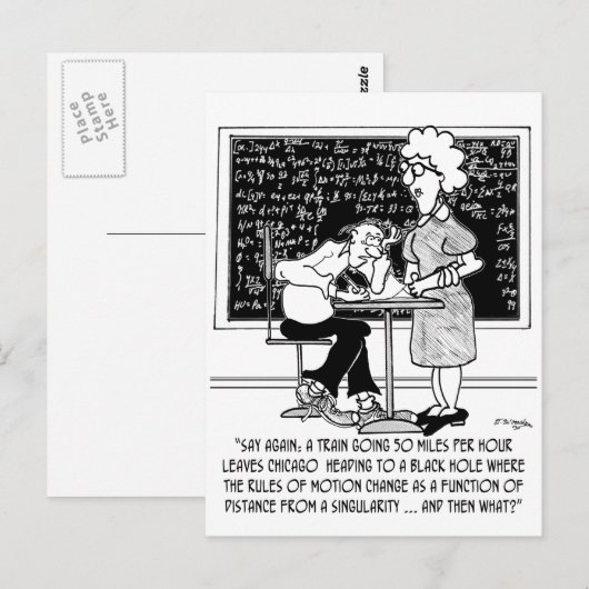 Math Class Cartoon 9478 Postkarte (Vorne/Hinten)