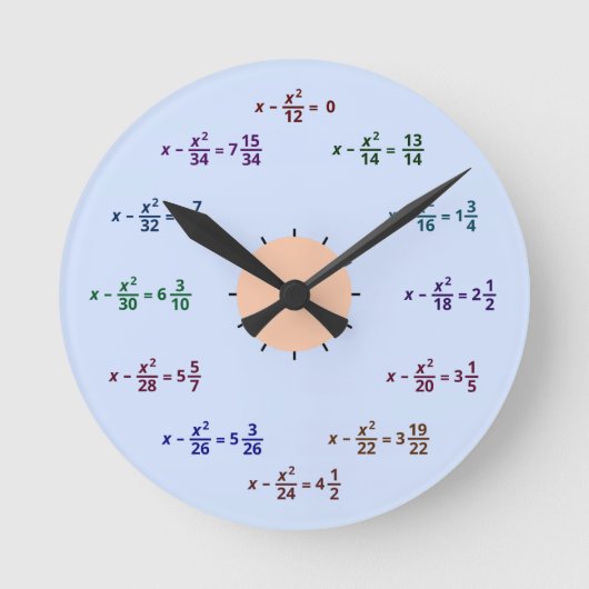 Math Clock (AM-PM) Runde Wanduhr (Vorderseite)