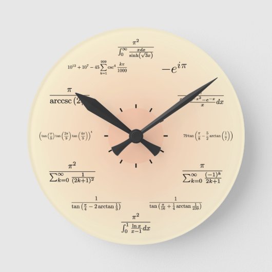 Math Clock (hellgelb) Runde Wanduhr (Vorderseite)