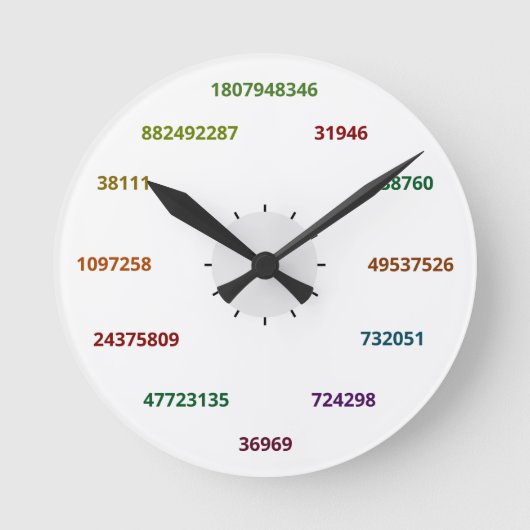 Math Clock in Base 36 Runde Wanduhr (Vorderseite)