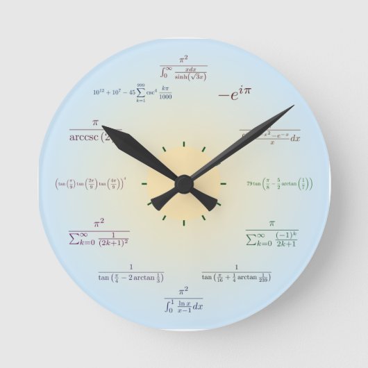 Math clock (light blue) runde wanduhr (Vorderseite)