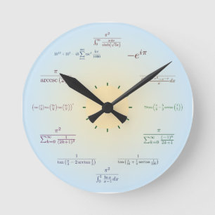 Math clock (light blue) runde wanduhr