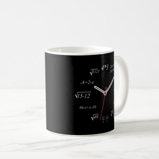 Math Clock Nerdy Math Lehrer Math Student Math Cl Kaffeetasse (VorderseiteRechts)
