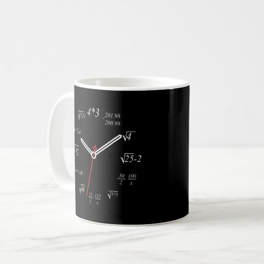 Math Clock Nerdy Math Lehrer Math Student Math Cl Kaffeetasse (Vorderseite Links)