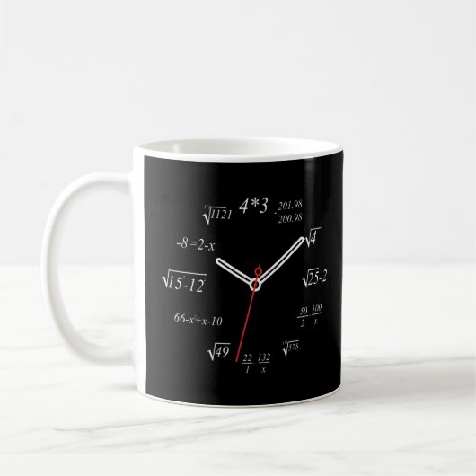 Math Clock Nerdy Math Lehrer Math Student Math Cl Kaffeetasse (Links)