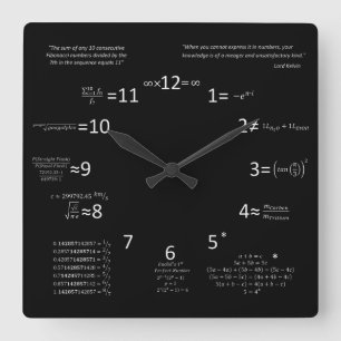 Math Clock Quadratische Wanduhr