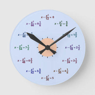 Math Clock Runde Wanduhr